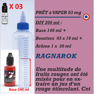 PRÊT A VAPER 200 ml - RAGNAROK 30ml - 3mg de NICOTINE